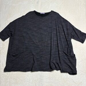 Cut Loose Womens Oversized‎ Textured Tunic Top Blouse One Size Grey Lagenlook
